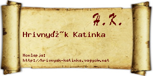 Hrivnyák Katinka névjegykártya